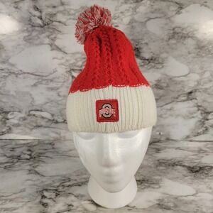 The Ohio State Buckeyes Nike  Beanie Winter Pom Knit Ski Hat  USA Red White